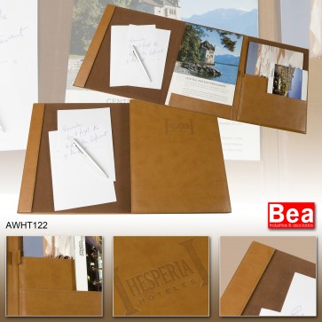 Carpeta Directorio de Base de sobremesa de habitaciÃ³n hotel huÃ©sped AWHT 122
