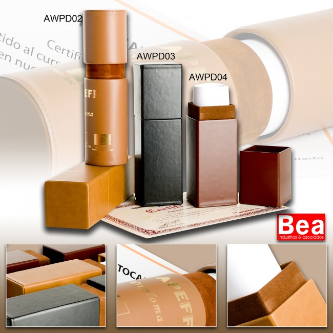 Porta Diplomas Cuadrado MarrÃ³n AWPD 04